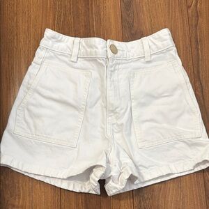 Zara White High Waisted Shorts